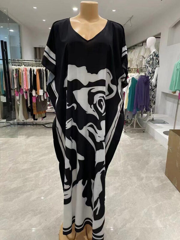 Trendy Diamond Kaftan Blush Black and White